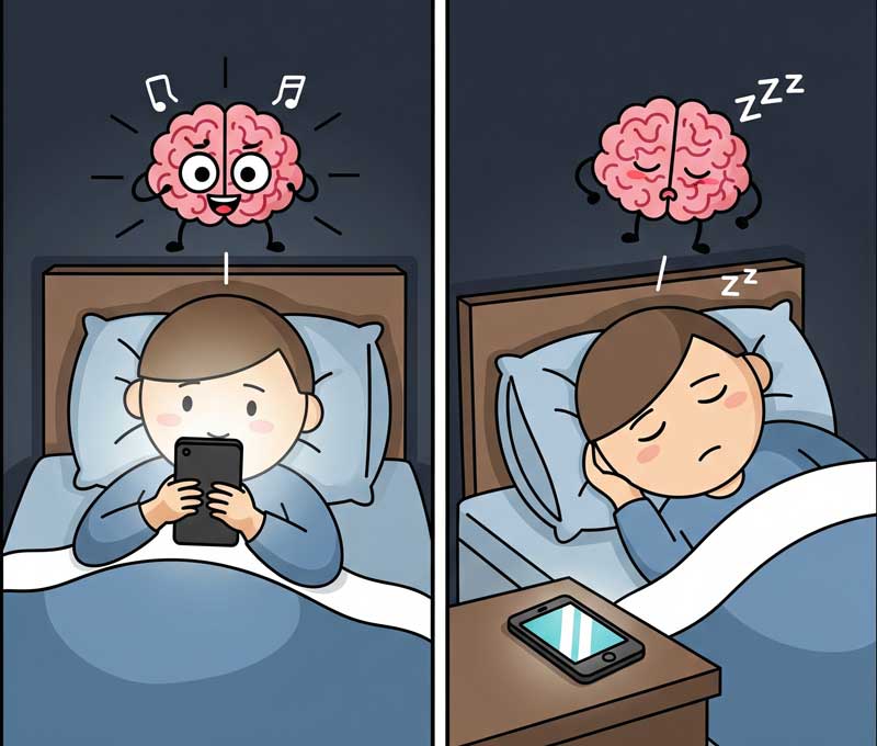 Ánh sáng xanh từ điện thoại gây rối loạn giấc ngủ và ức chế melatonin