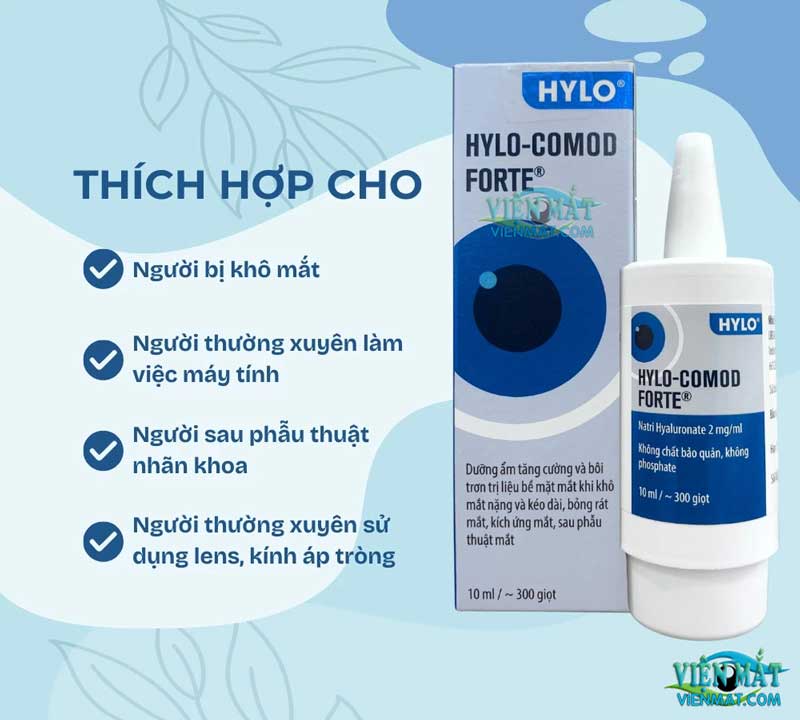 Đối tượng sử dụng thuốc nhỏ mắt Hylo Comod Forte
