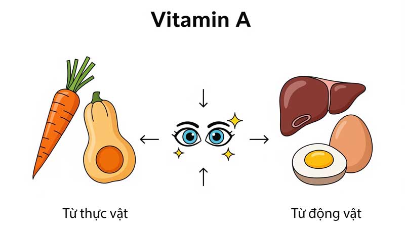 Các nguồn bổ sung vitamin A từ thực vật và động vật