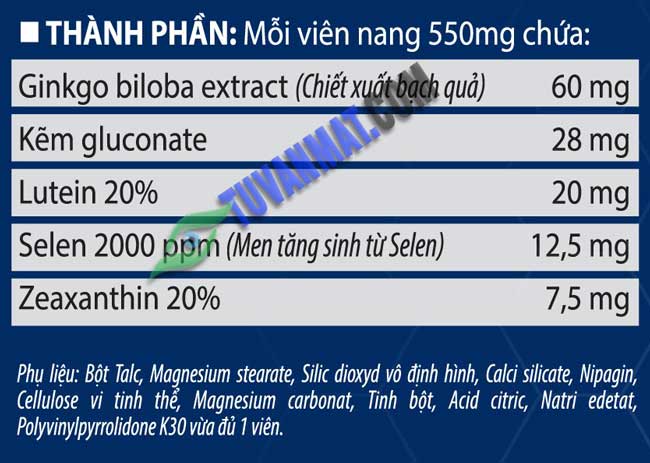 Thành phần có trong mỗi viên nang Erato 550mg Thành phần thuốc Erato