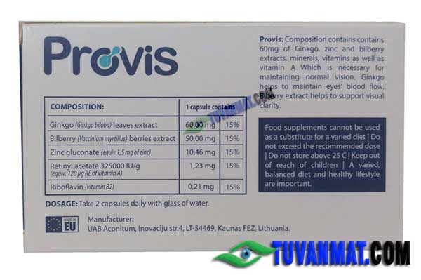 Thành phần thuốc Provis Thành phần thuốc Provis