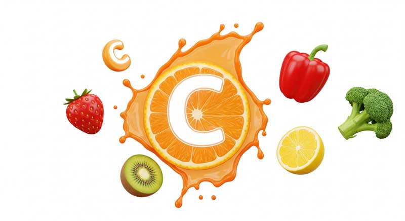 Các loại thực phẩm giàu vitamin C tốt cho mắt như cam, dâu tây, ớt chuông