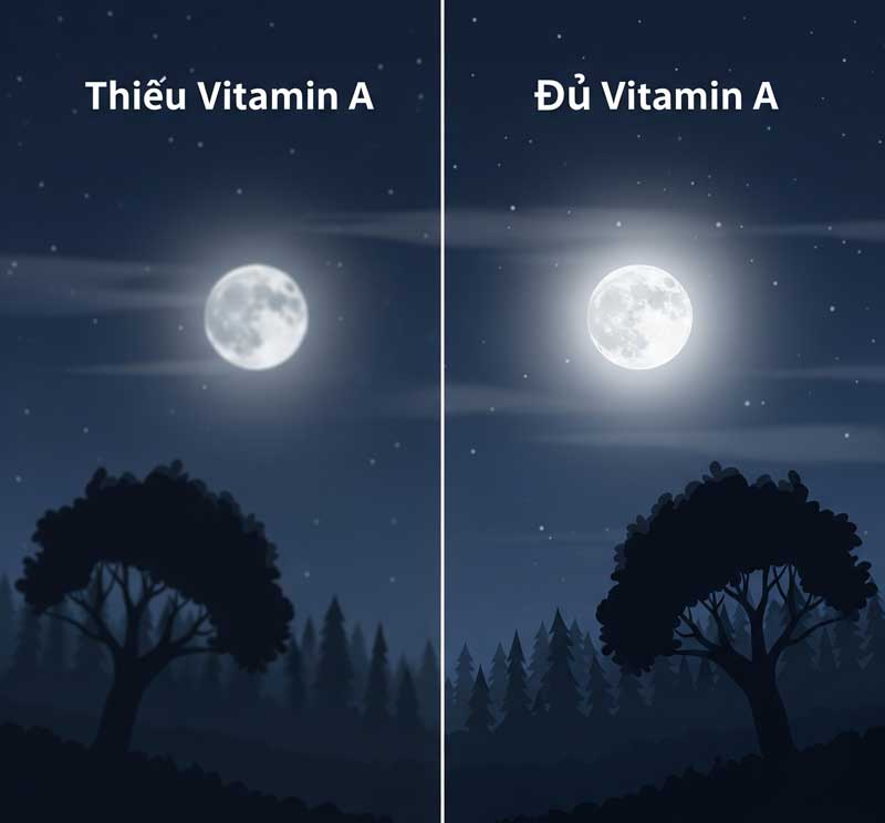 Vitamin A giúp cải thiện tầm nhìn ban đêm và chống bệnh quáng gà